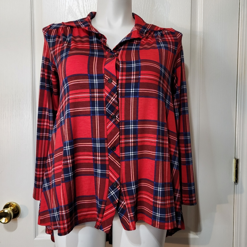 My Boutique Plaid Top Tunic